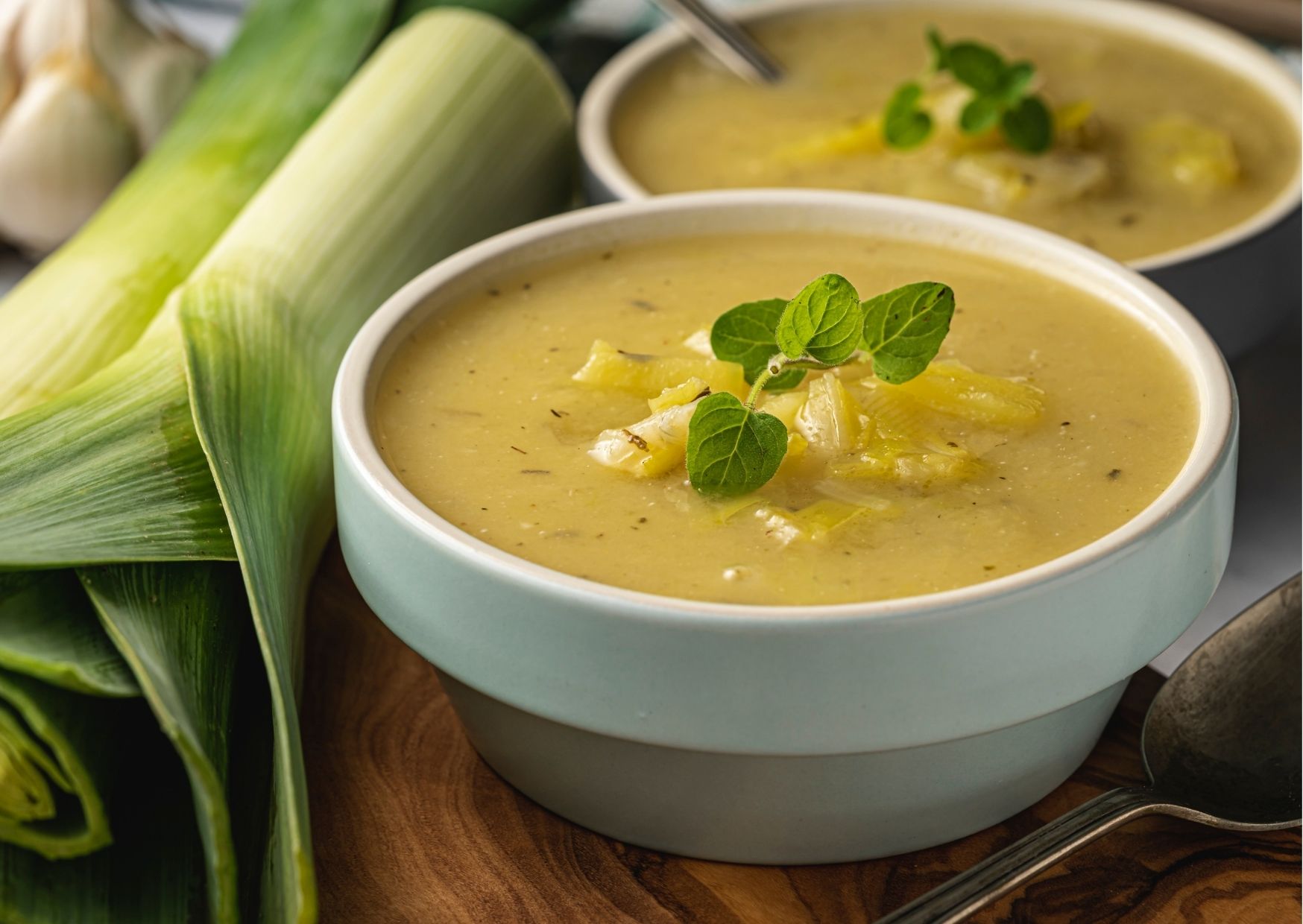 Potato, leek and cauliflower soup